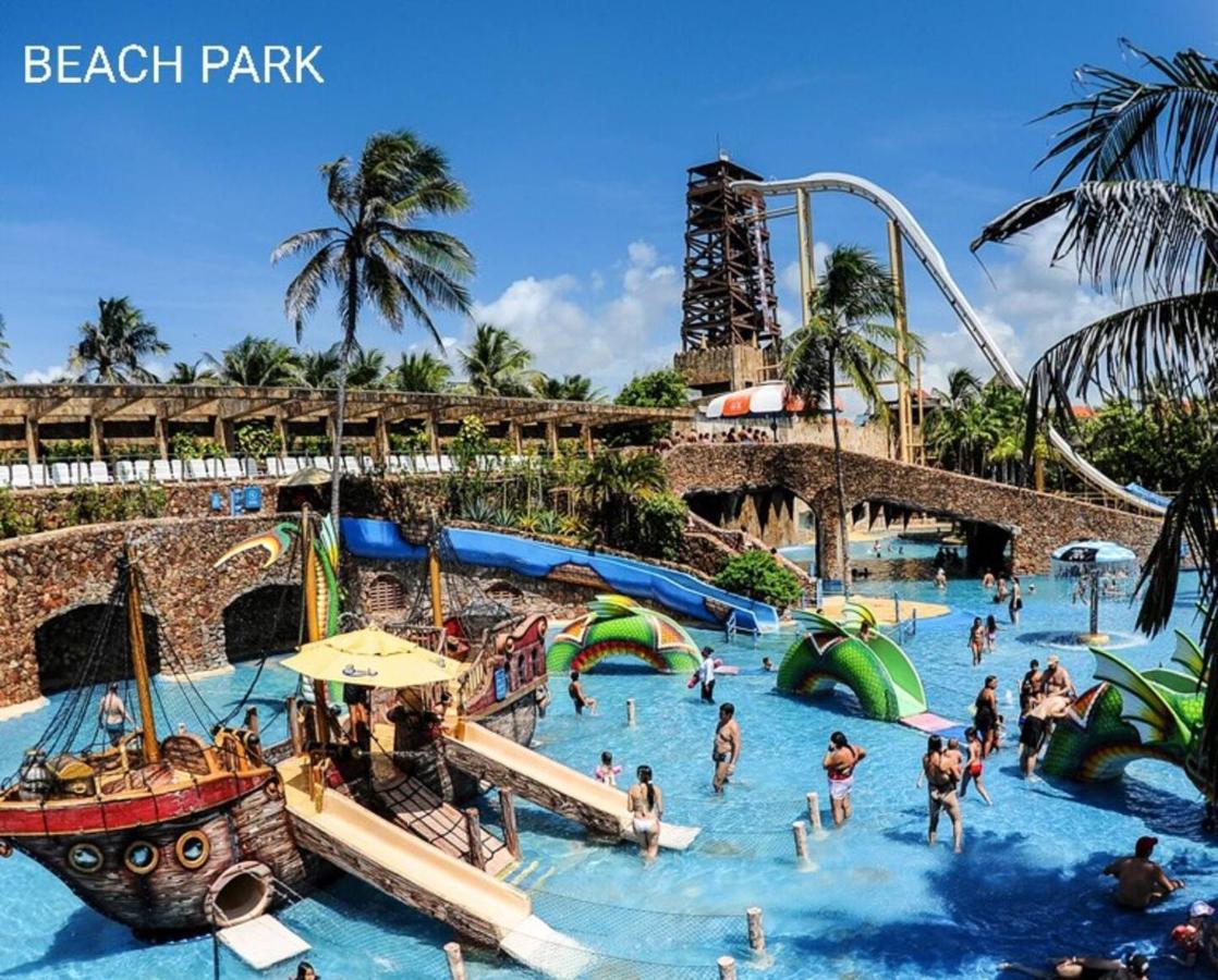 Paraiso Das Dunas - Apartamento A Beira Mar Com Jacuzzi - Proximo Ao Beach Park อากีราซ ภายนอก รูปภาพ